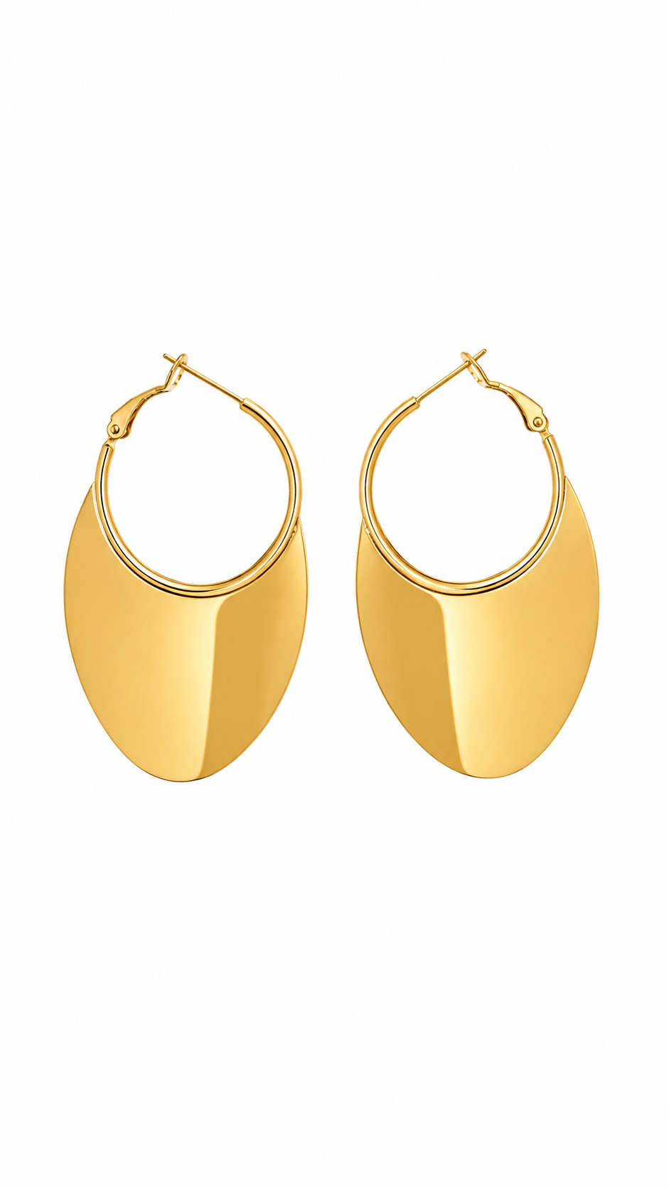 Gold-Toned Sculptural Teardrop Hoop Earrings