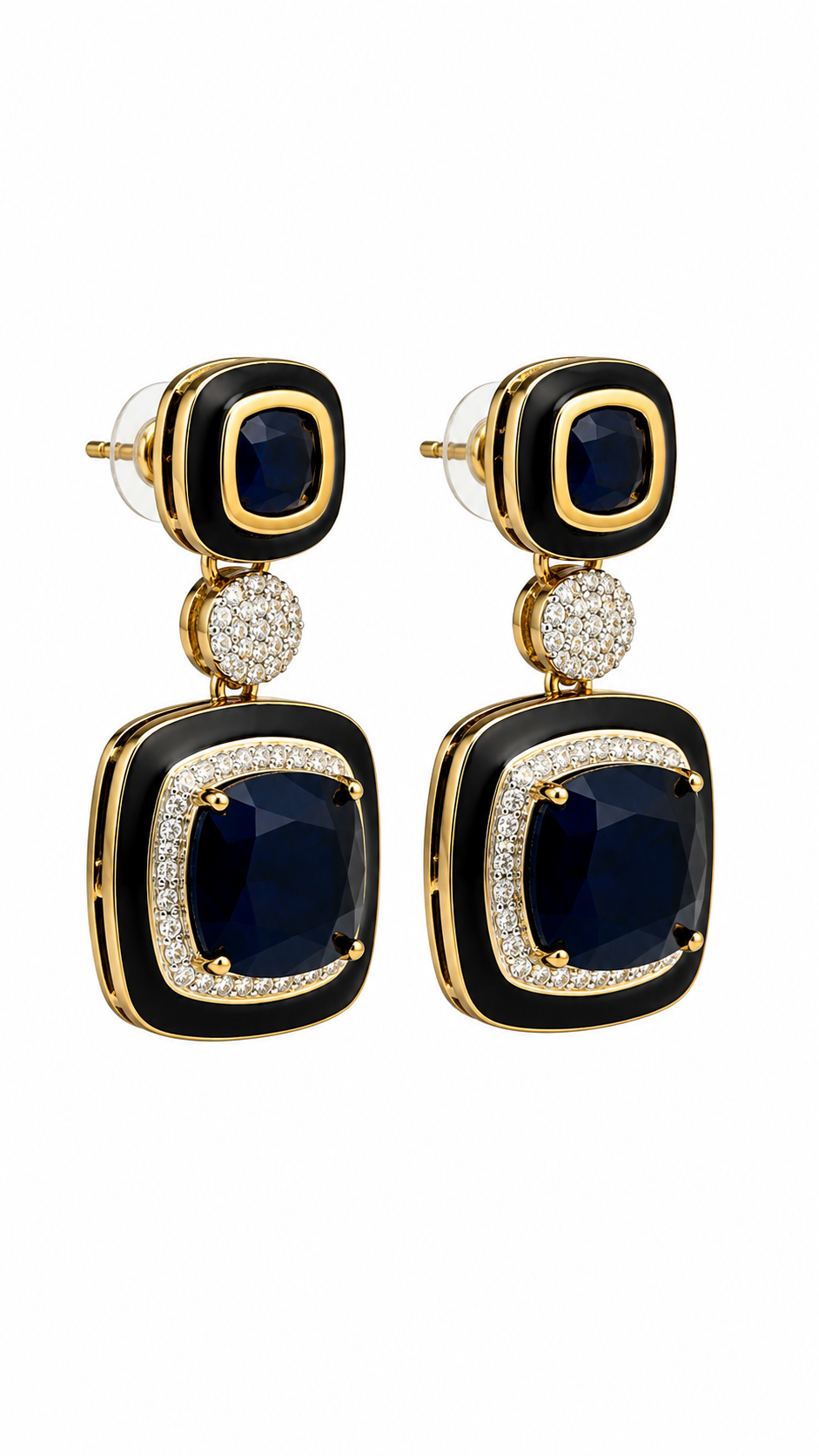 Deep Blue Stone Drop Earring