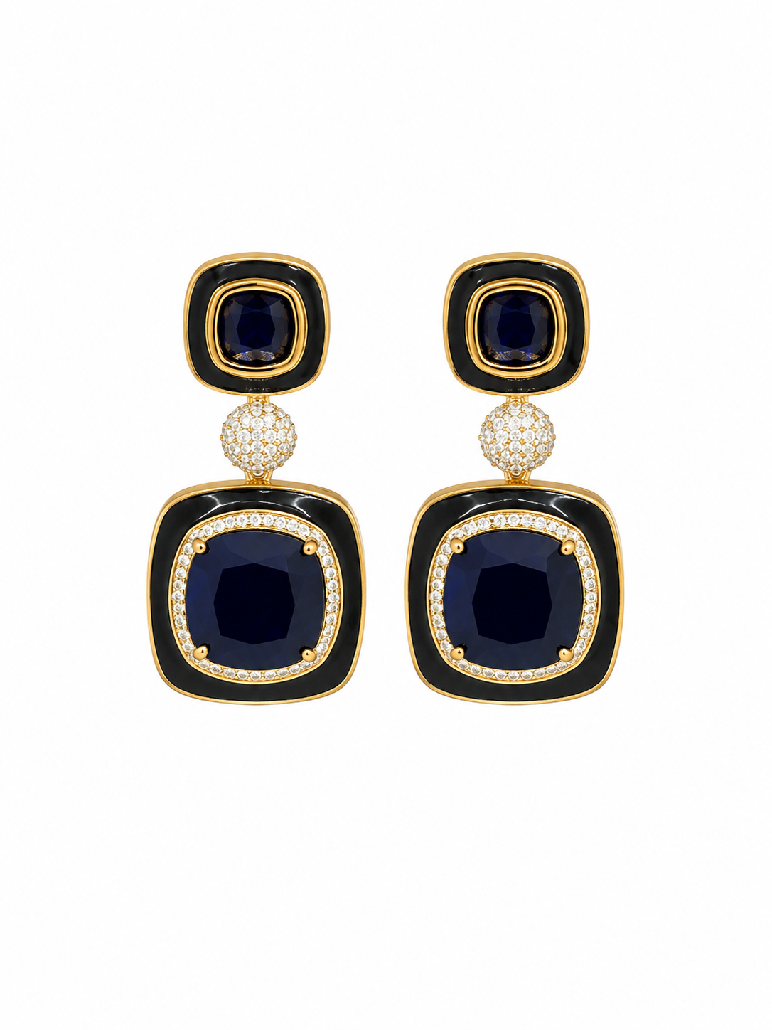 Deep Blue Stone Drop Earring
