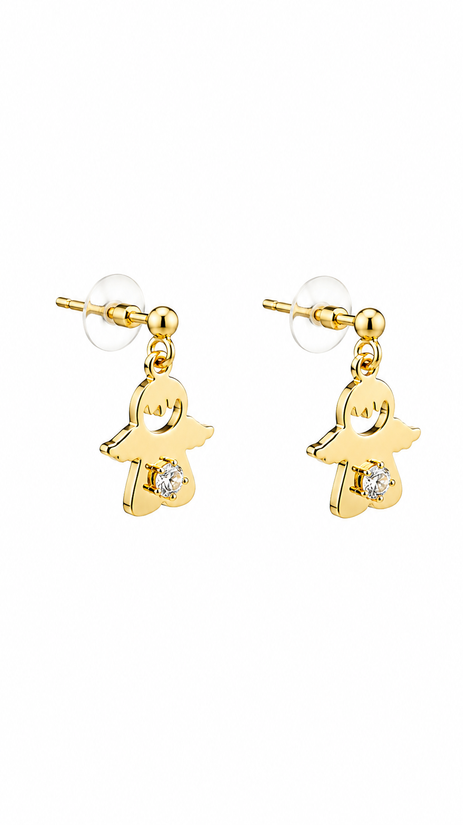 Gold-Toned Little Girl Charm Helix Earrings
