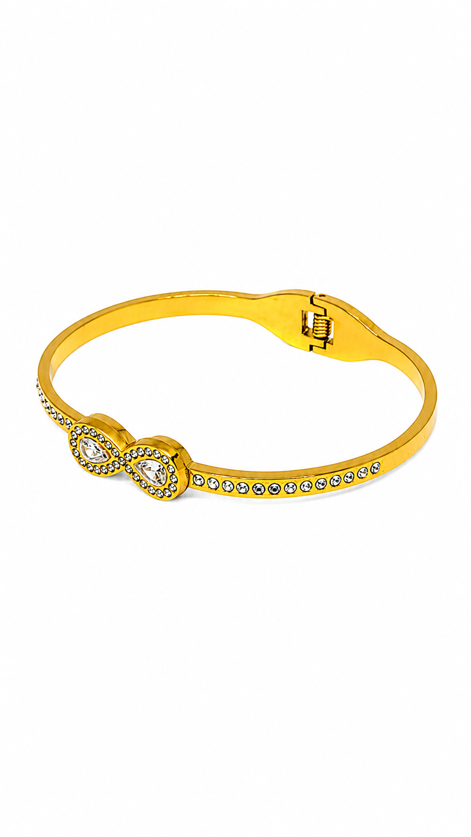 Gold-Toned Infinity Pave Bangle Bracelet