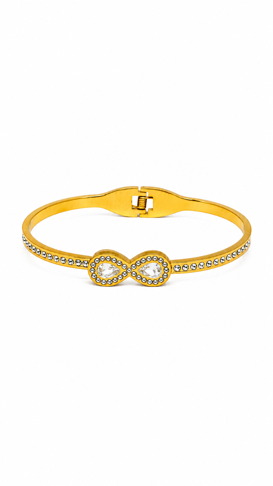 Gold-Toned Infinity Pave Bangle Bracelet