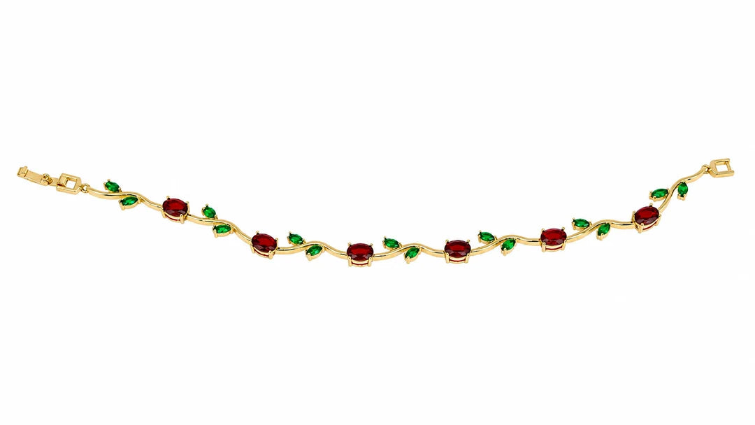 The Tulip Bloom (Red) – Necklace & Bracelet Combo