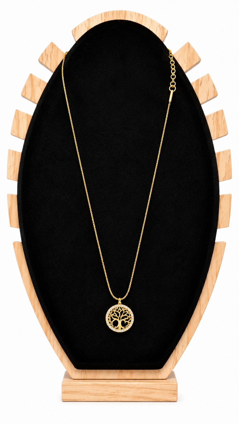 Gold-Toned Tree of Life Pendant Necklace, Adjustable