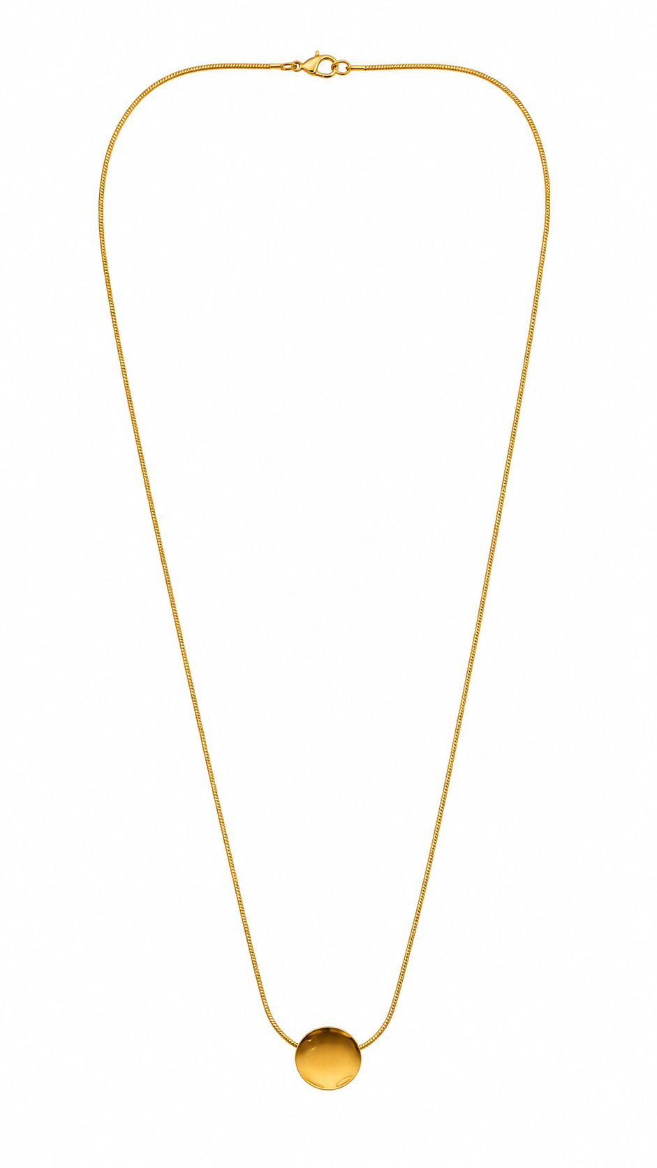 Gold-Toned Round Disc Pendant Necklace