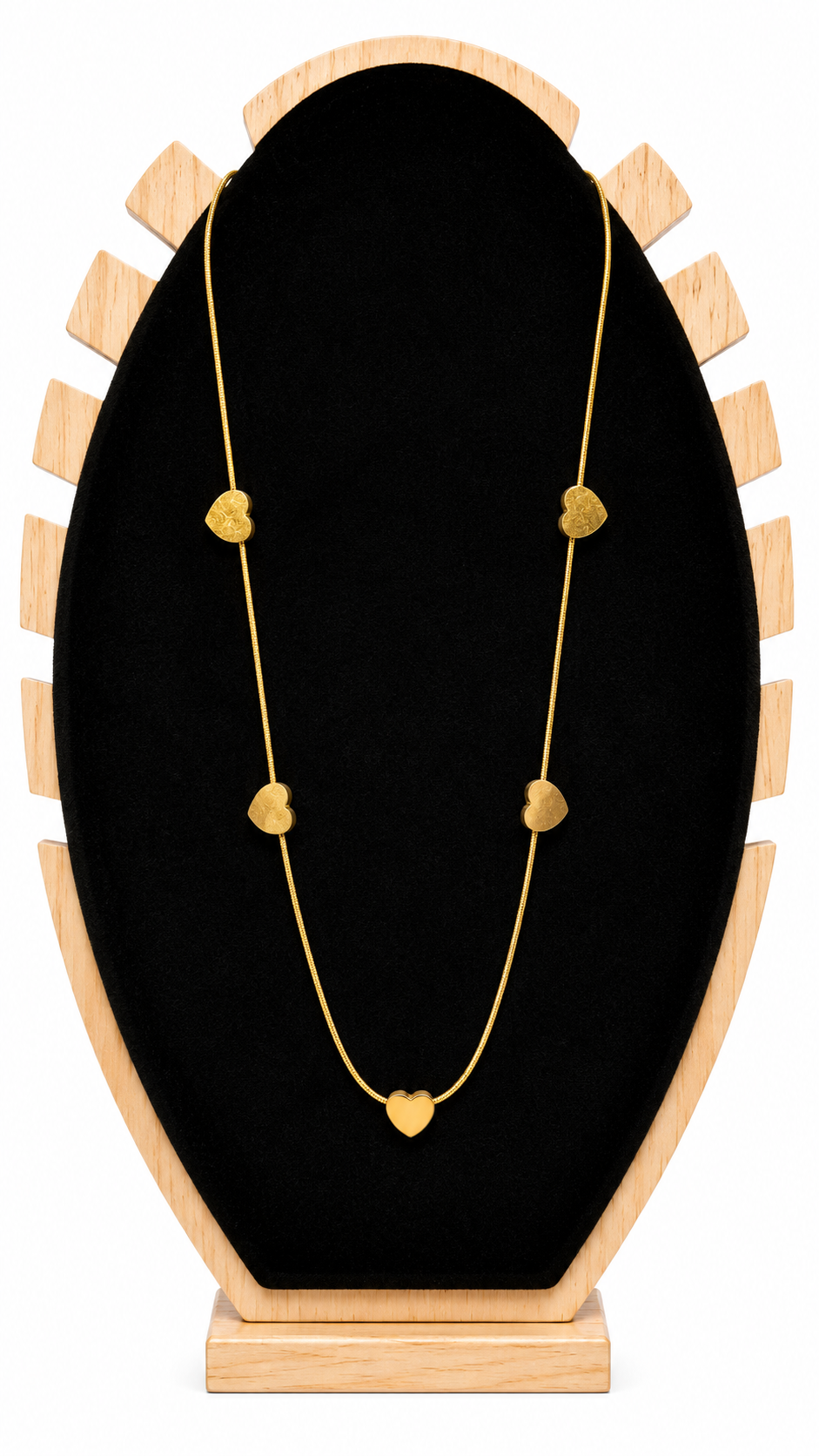 Gold-Toned Heart Station Necklace