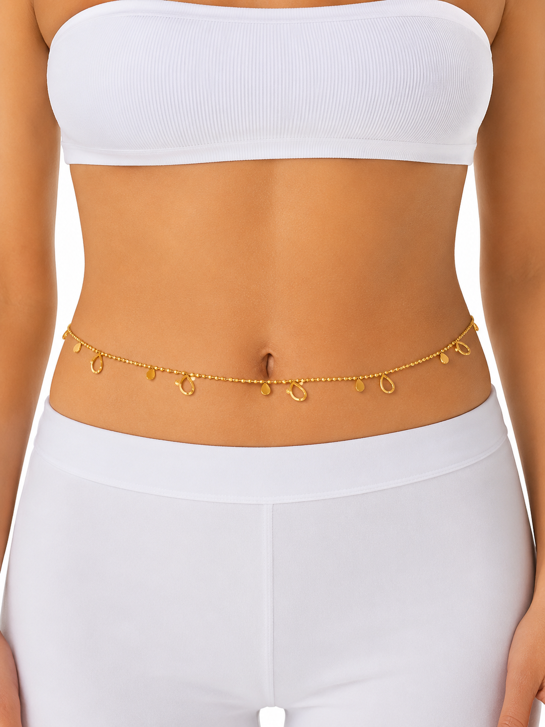 Gold-Toned Teardrop Charm Waist Chain